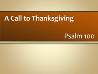Call to Thanksgiving